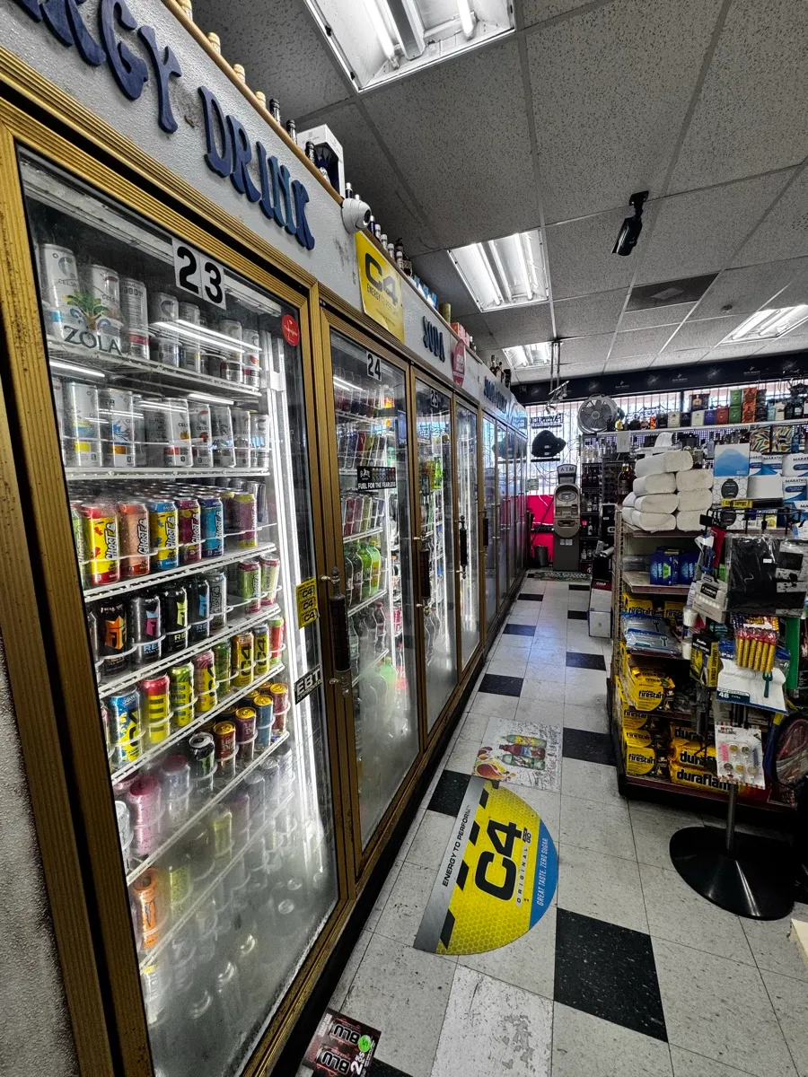 The cooler run — door after door of cold drinks